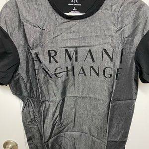 Charcoal Grey and Black Armani Exchange Tee.